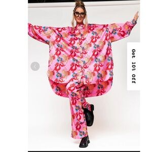 Lala Satin Playsuit in Year of the Dragon- matching satin set